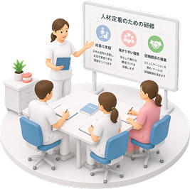 人材定着イラスト
